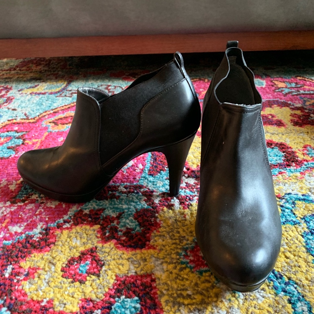 Black leather booties - best offers welcome